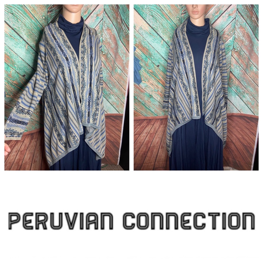 Peruvian Connection Pima Cotton Waterfall Cardigan